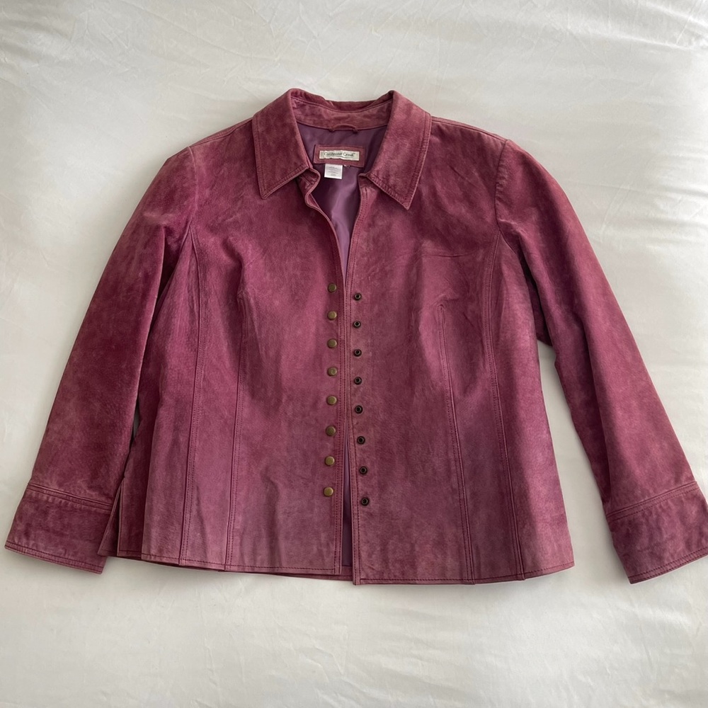 Vintage Coldwater Creek purple suede jacket 70s inspired